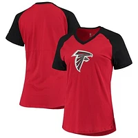 Women's Nike Red Atlanta Falcons Team Logo V-Neck Raglan T-Shirt