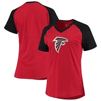 Women's Nike Red Atlanta Falcons Team Logo V-Neck Raglan T-Shirt