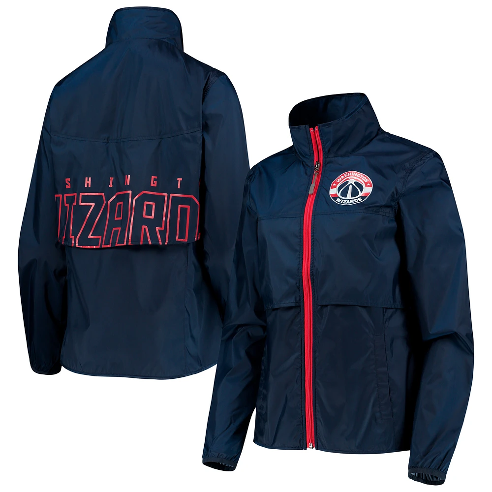 Women's G-III 4Her by Carl Banks Navy Washington Wizards Winning Shot Full-Zip Jacket