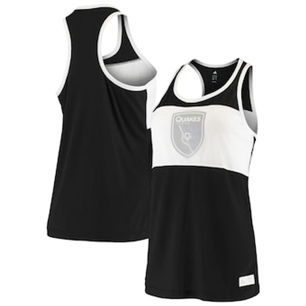 Women's adidas Black San Jose Earthquakes Finished Tank Top