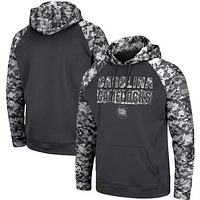 Men's Colosseum Charcoal South Carolina Gamecocks Big & Tall OHT Military Appreciation Digi Camo Raglan Pullover Hoodie