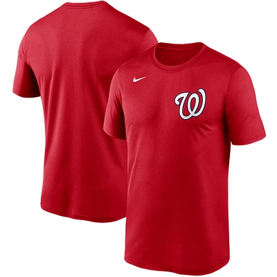 Men's Nike Red Washington Nationals Wordmark Legend Performance T-Shirt