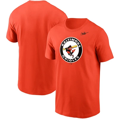 Men's Nike Orange Baltimore Orioles Cooperstown Collection Logo T-Shirt