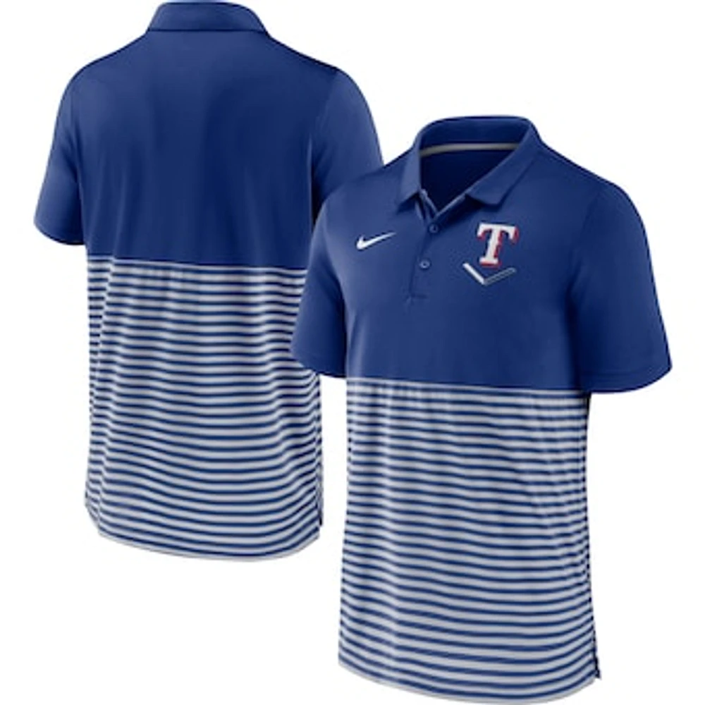 Men's Nike Royal/Gray Texas Rangers Home Plate Striped Polo