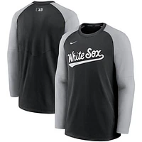 Men's Nike Black/Gray Chicago White Sox Authentic Collection Pregame Performance Raglan Pullover Sweatshirt