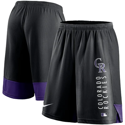 Men's Nike Black Colorado Rockies Authentic Collection Training Performance Shorts