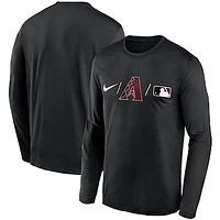 Men's Nike Black Arizona Diamondbacks Authentic Collection Team Legend Performance Long Sleeve T-Shirt