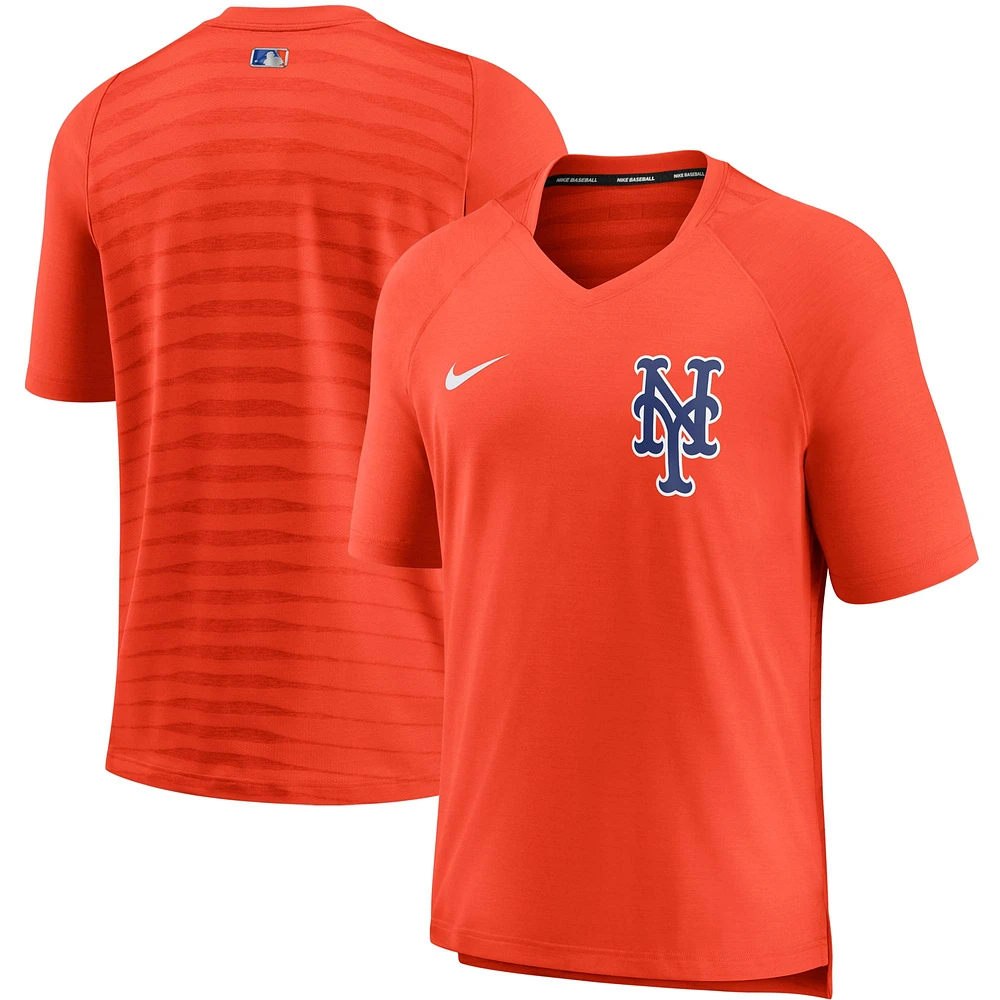 Men's Nike Orange New York Mets Authentic Collection Pregame Performance V-Neck T-Shirt