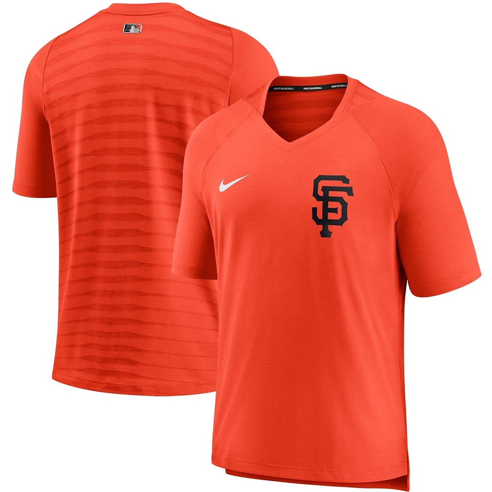 Men's Nike Orange San Francisco Giants Authentic Collection Pregame Performance V-Neck T-Shirt