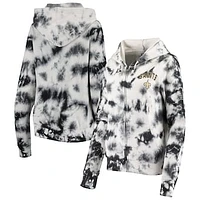 Women's New Era Black Orleans Saints Tie Dye Fleece Full-Zip Hoodie