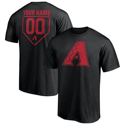 Men's Black Arizona Diamondbacks Personalized RBI Logo T-Shirt