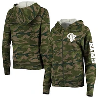 Women's New Era Camo Los Angeles Rams Raglan Full-Zip Hoodie