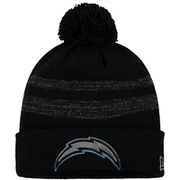 Men's New Era Black Los Angeles Chargers Logo Dispatch Cuffed Knit Hat with Pom