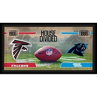 Atlanta Falcons vs. Carolina Panthers Framed 10" x 20" House Divided Football Collage