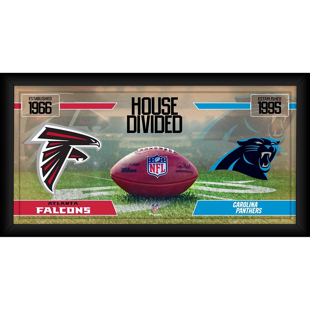 Atlanta Falcons vs. Carolina Panthers Framed 10" x 20" House Divided Football Collage