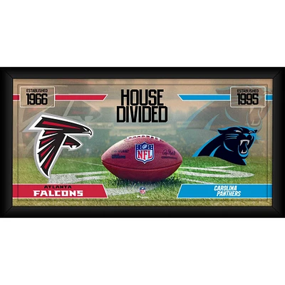 Atlanta Falcons vs. Carolina Panthers Framed 10" x 20" House Divided Football Collage