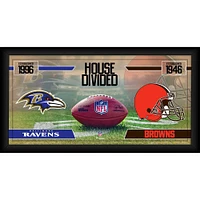 Baltimore Ravens vs. Cleveland Browns Framed 10" x 20" House Divided Football Collage