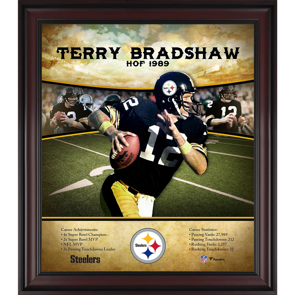 Terry Bradshaw Pittsburgh Steelers Framed 15" x 17" Hall of Fame Career Profile