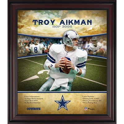 Troy Aikman Dallas Cowboys Framed 15" x 17" Hall of Fame Career Profile