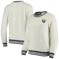 Women's Concepts Sport Cream/Charcoal Las Vegas Raiders Granite Knit Pullover Sweatshirt