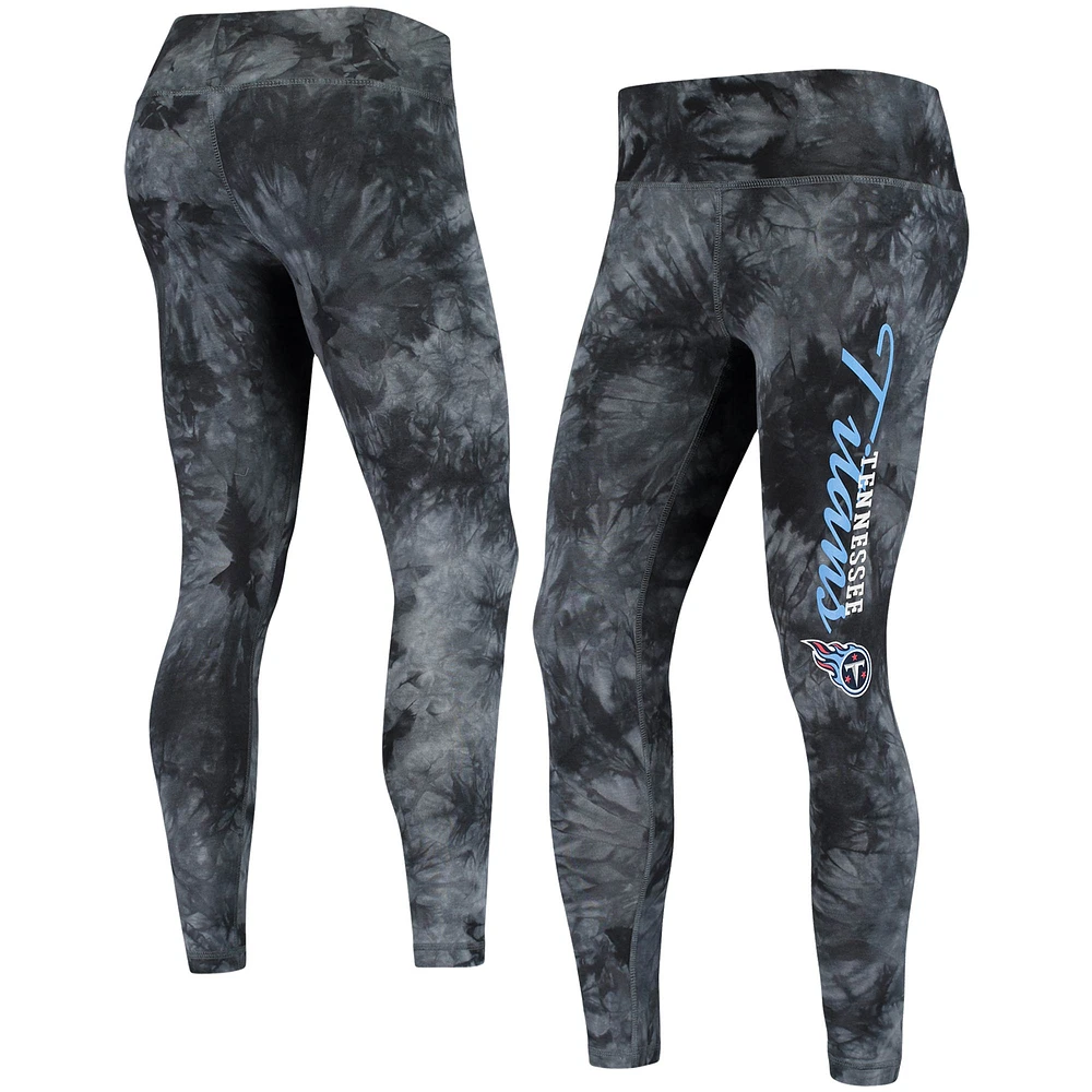 Women's Concepts Sport Black Tennessee Titans Burst Tie-Dye Leggings