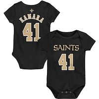 Infant Alvin Kamara Black New Orleans Saints Mainliner Player Name & Number Bodysuit