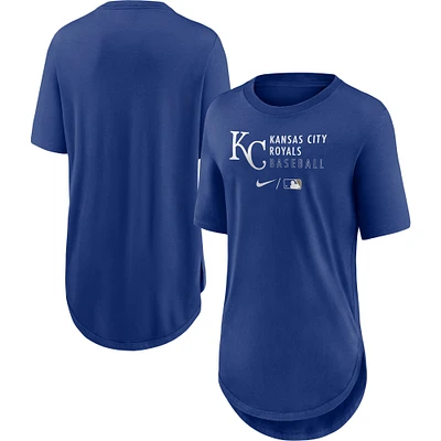 Women's Nike Royal Kansas City Royals Authentic Collection Baseball Fashion Tri-Blend T-Shirt