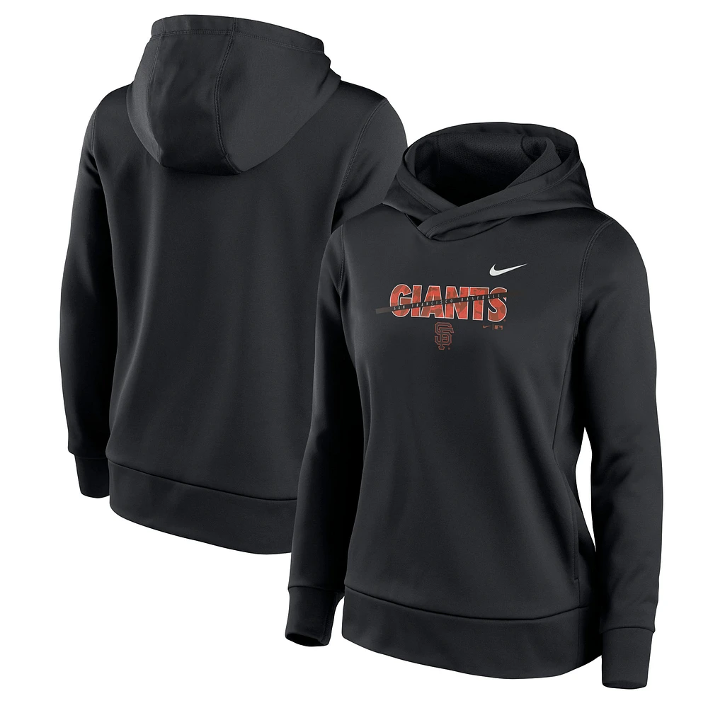 Women's Nike Black San Francisco Giants Club Angle Performance Pullover Hoodie