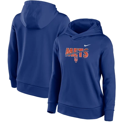 Women's Nike Royal New York Mets Club Angle Performance Pullover Hoodie