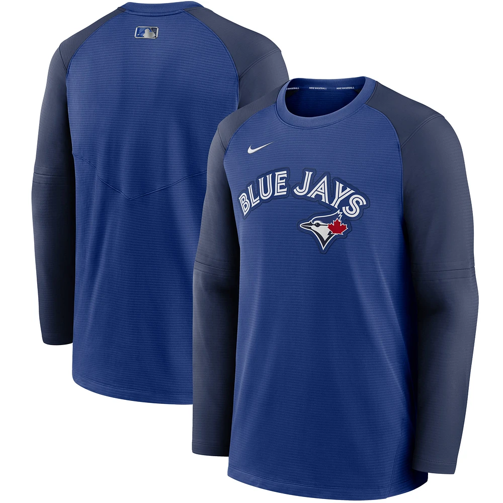 Men's Nike Royal/Navy Toronto Blue Jays Authentic Collection Pregame Performance Raglan - Pullover Sweatshirt