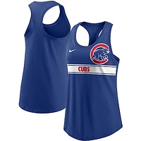 Women's Nike Royal Chicago Cubs Cropped Logo Performance Racerback Tank Top