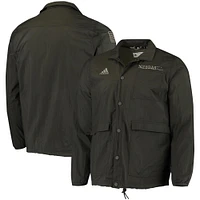 Men's adidas Olive Nebraska Huskers Salute to Service Full-Snap Jacket