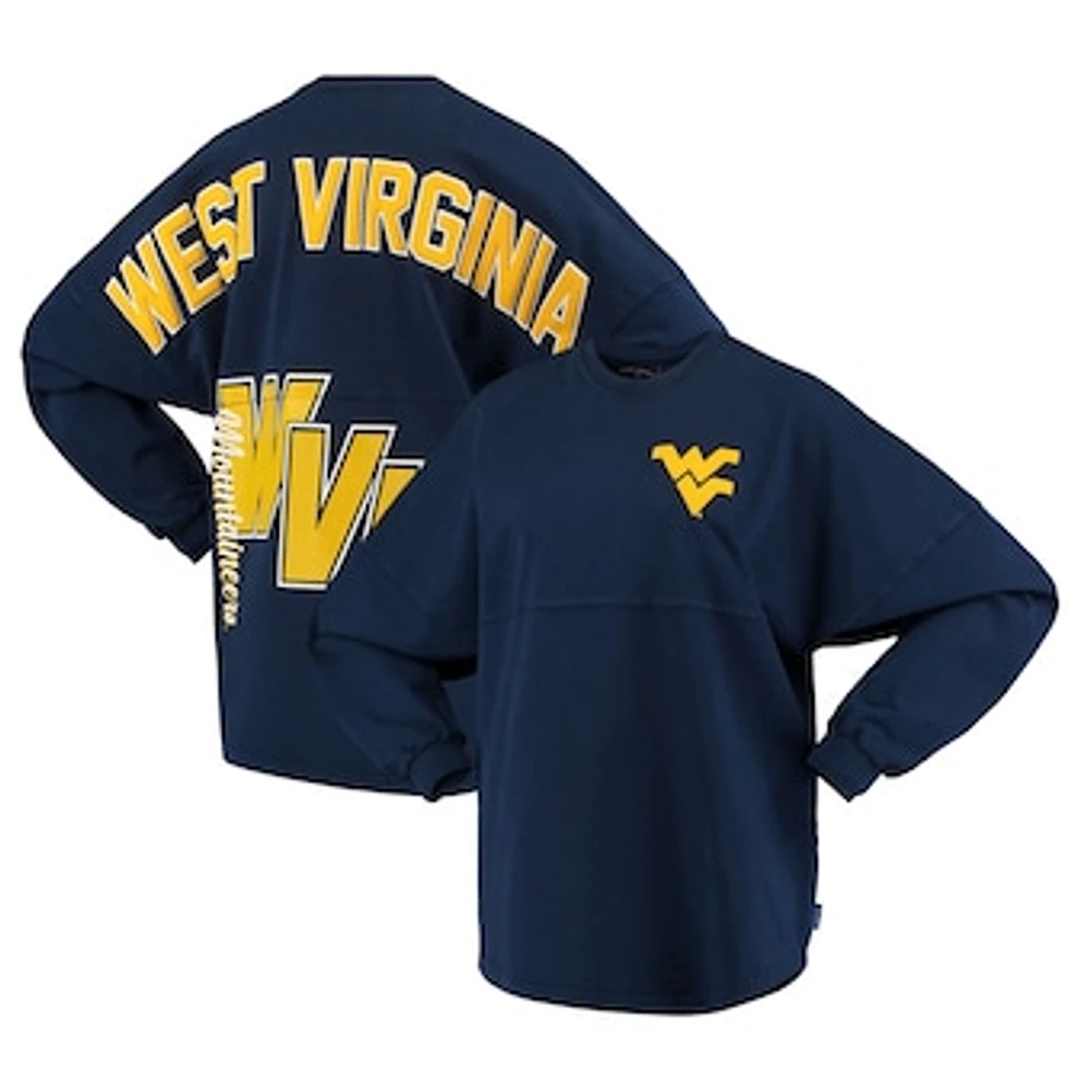 Women's Navy West Virginia Mountaineers Loud n Proud Spirit Jersey T-Shirt