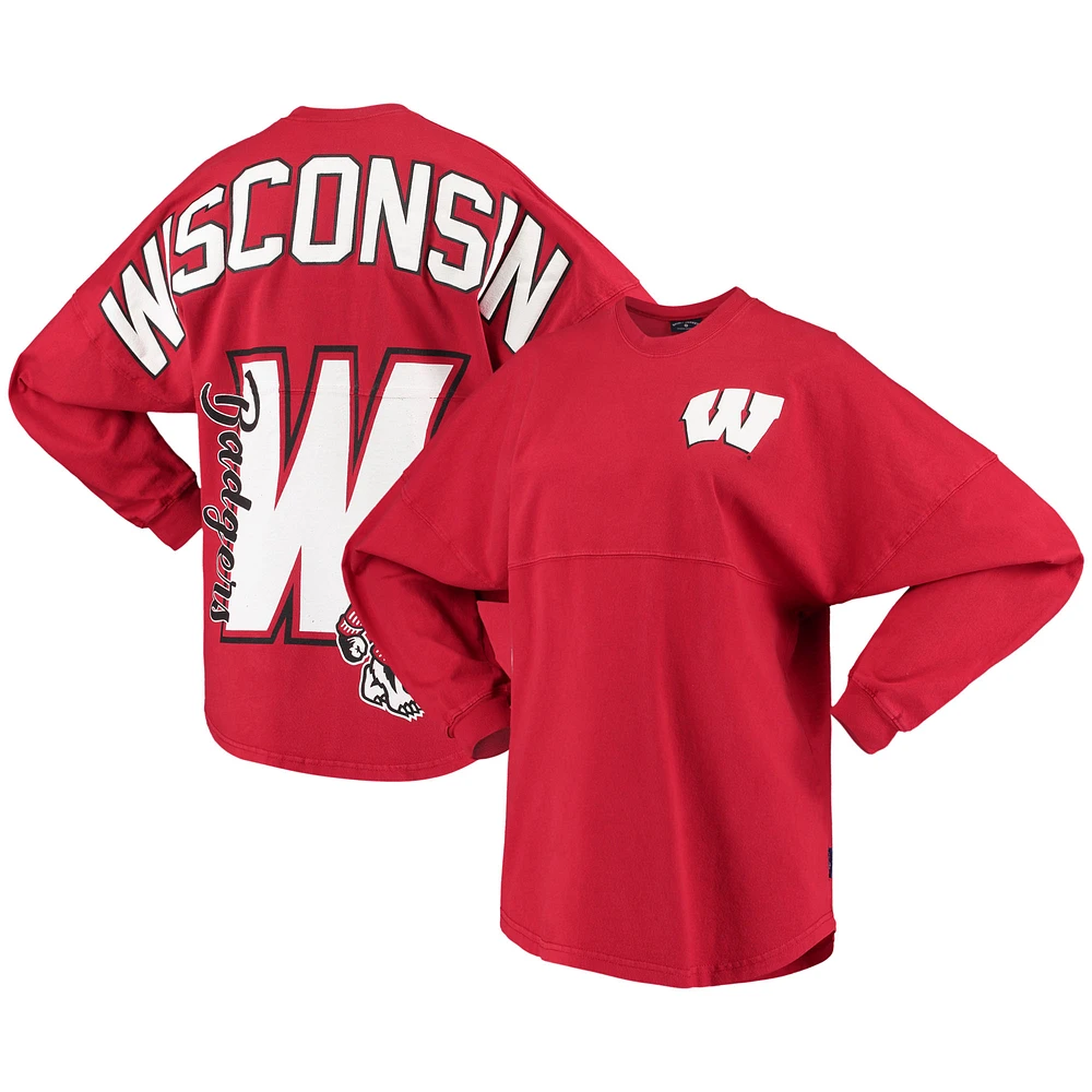 Women's Red Wisconsin Badgers Loud n Proud Spirit Jersey T-Shirt