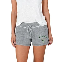 Women's Concepts Sport Gray Milwaukee Bucks Mainstream Terry Shorts