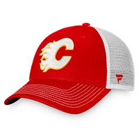 Men's Fanatics Red/White Calgary Flames Slouch Core Primary Trucker Snapback Hat