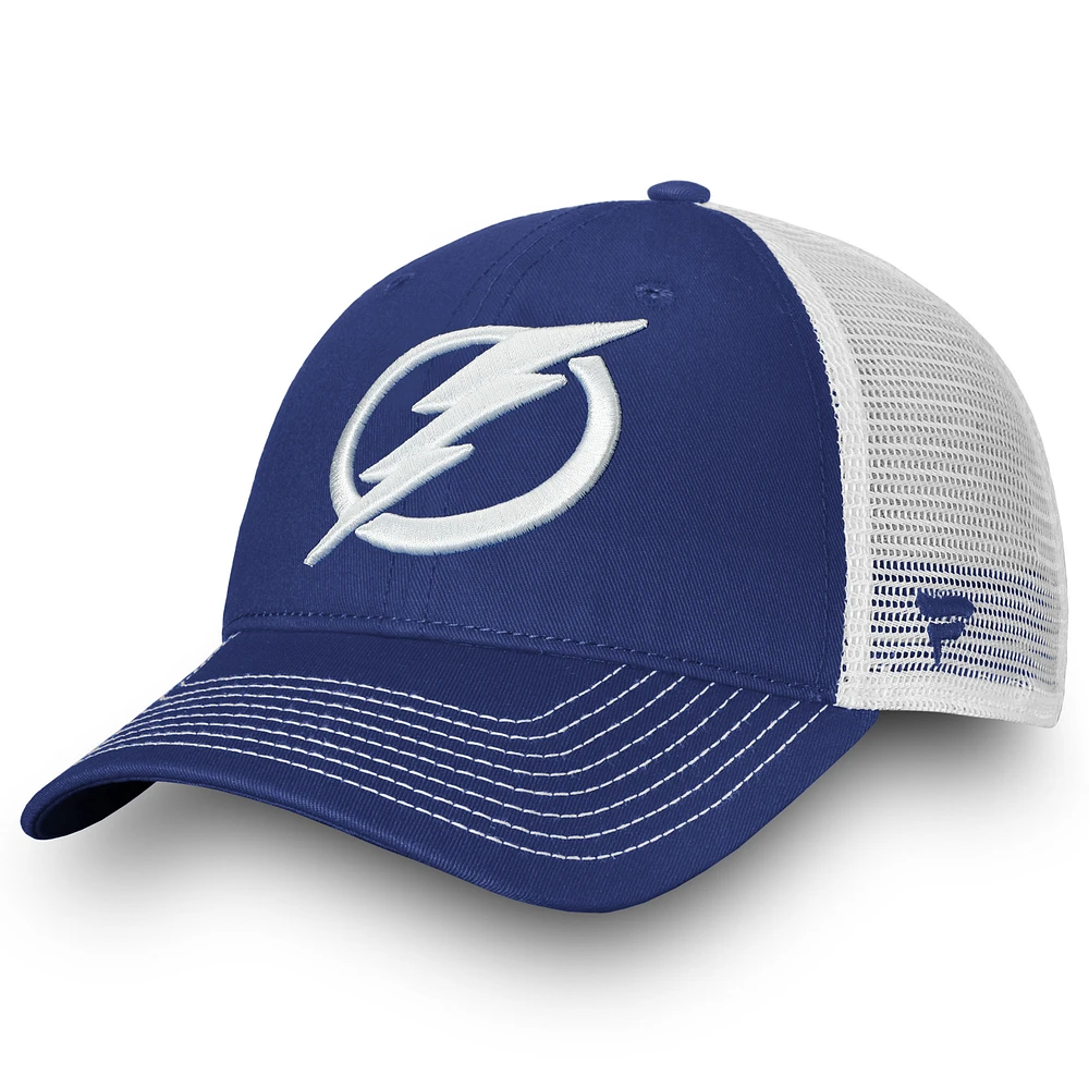 Men's Fanatics Blue/White Tampa Bay Lightning Slouch Core Primary Trucker Snapback Hat