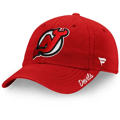 Women's Fanatics Red New Jersey Devils Core Primary Logo Adjustable Hat