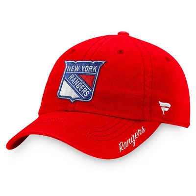 Women's Fanatics Red New York Rangers Core Primary Logo Adjustable Hat