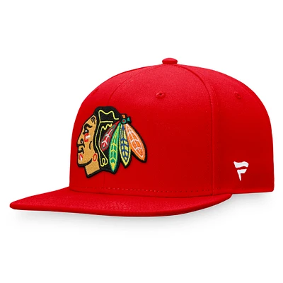 Men's Fanatics Red Chicago Blackhawks Core Primary Logo Fitted Hat