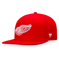 Men's Fanatics Red Detroit Wings Core Primary Logo Fitted Hat