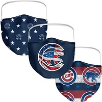 Adult Fanatics Chicago Cubs Patriotic Face Covering 3-Pack