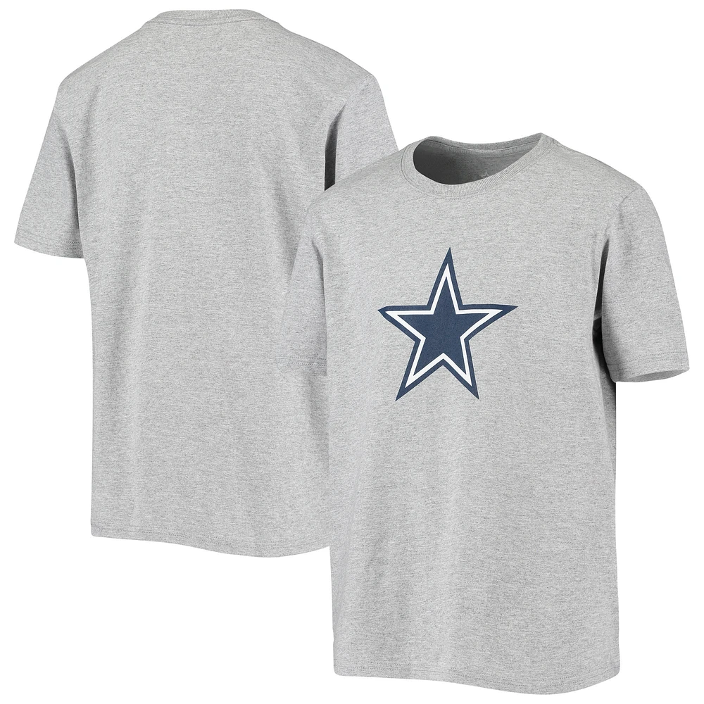 Youth Heathered Gray Dallas Cowboys Primary Logo T-Shirt