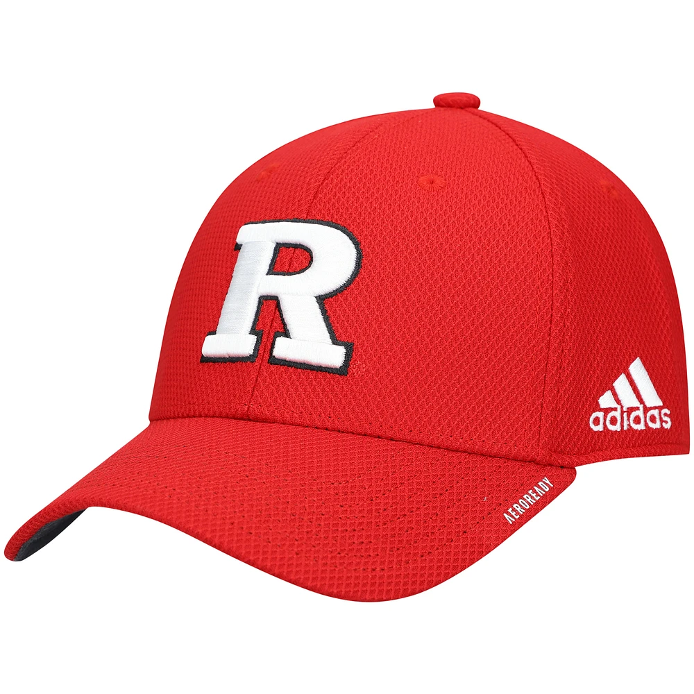 Men's adidas Scarlet Rutgers Scarlet Knights 2021 Sideline Coaches AEROREADY Flex Hat