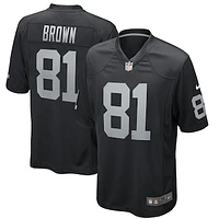 Men's Nike Tim Brown Black Las Vegas Raiders Game Retired Player Jersey