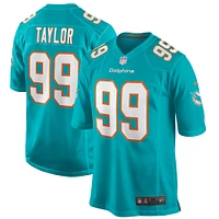 Men's Nike Jason Taylor Aqua Miami Dolphins Game Retired Player Jersey