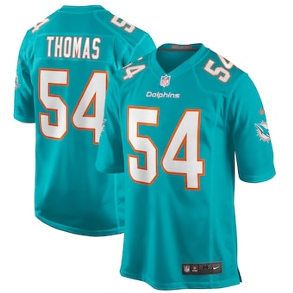 Men's Nike Zach Thomas Aqua Miami Dolphins Game Retired Player Jersey