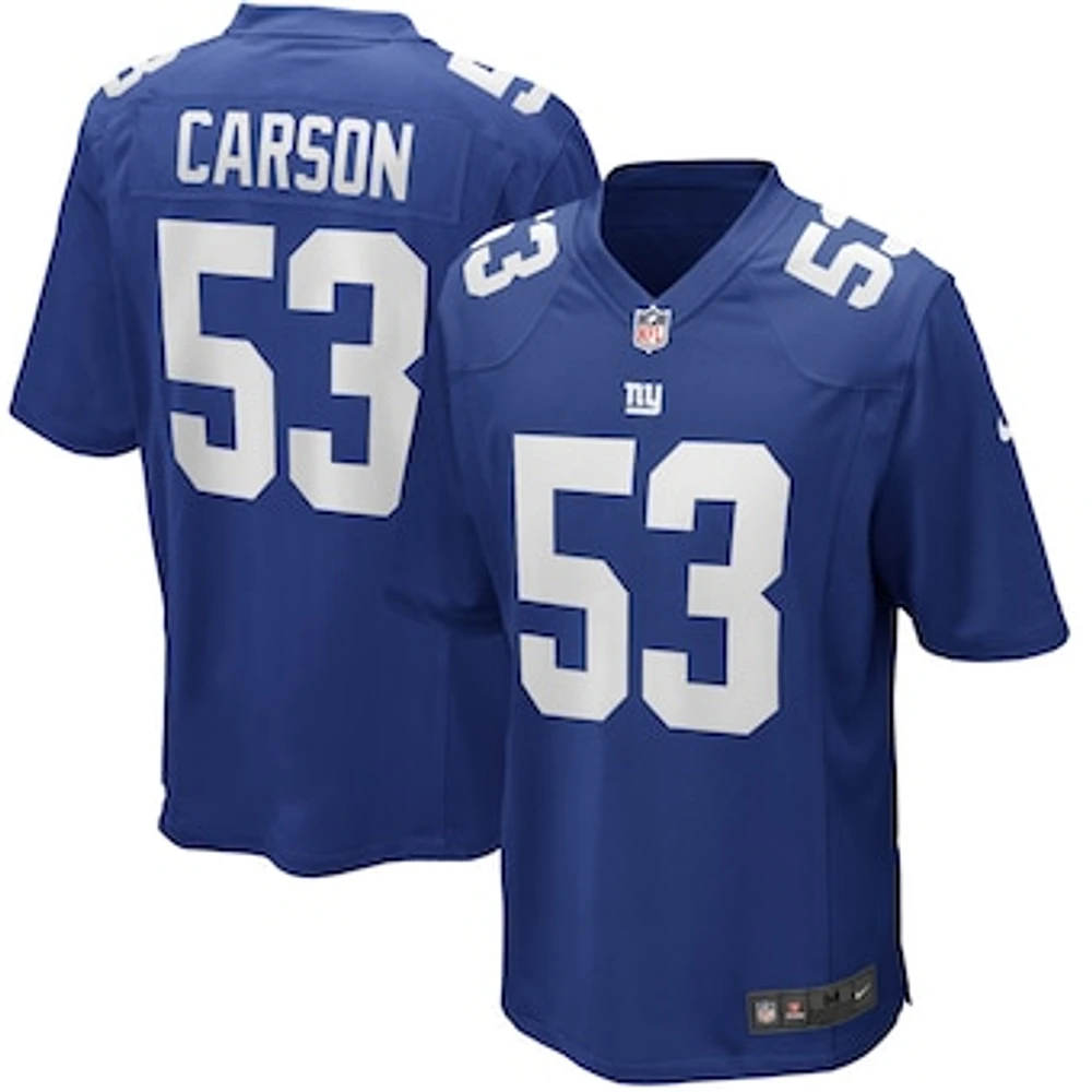 Men's Nike Harry Carson Royal New York Giants Game Retired Player Jersey