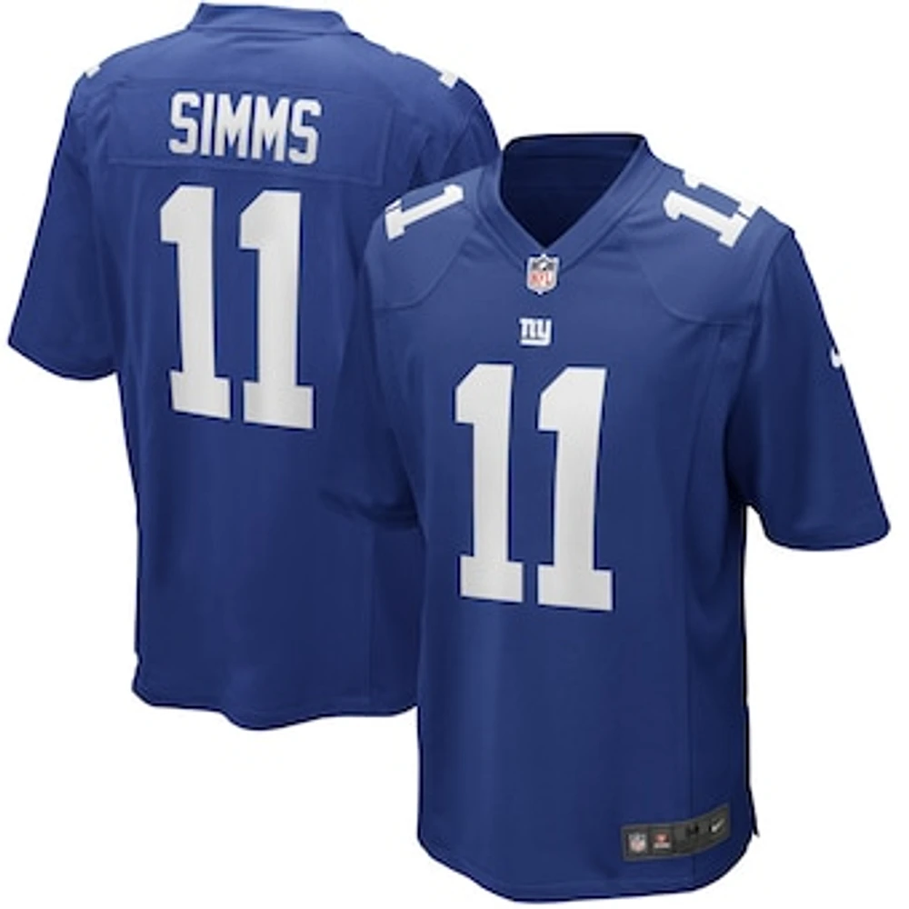 Men's Nike Phil Simms Royal New York Giants Game Retired Player Jersey