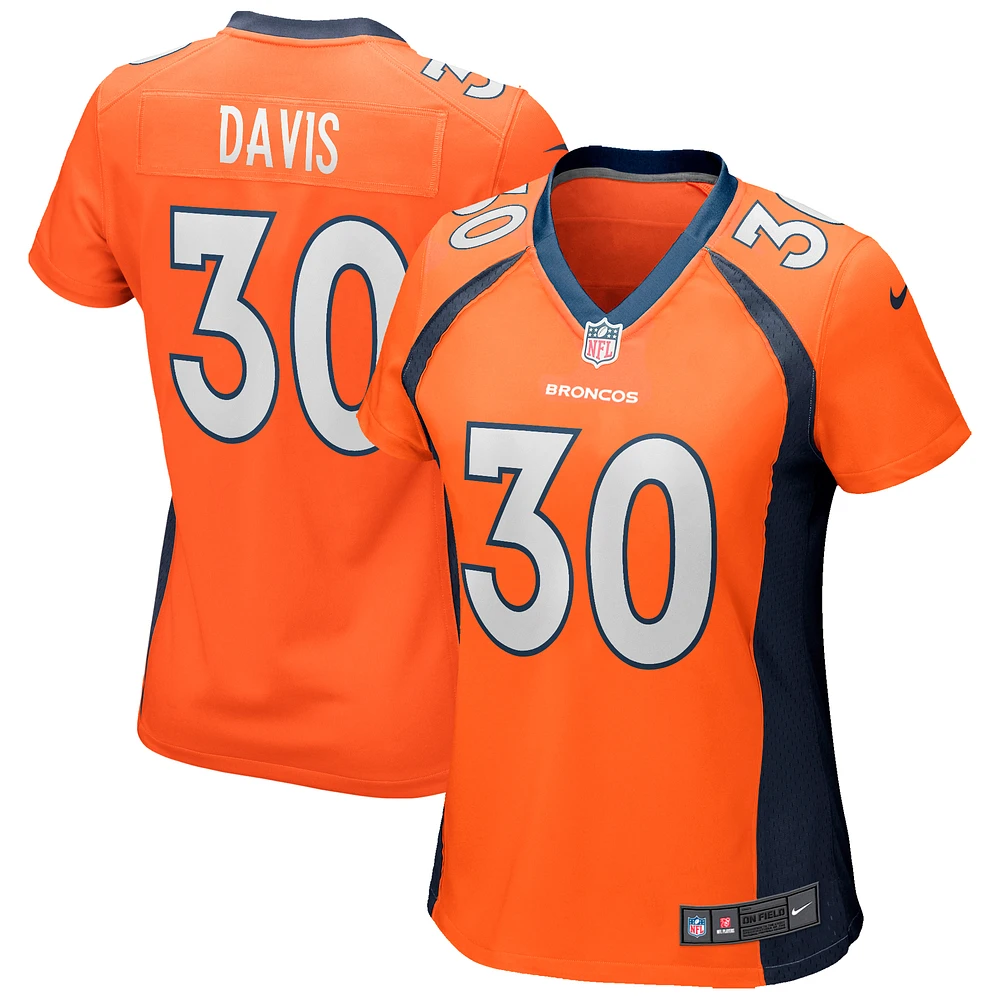 Women's Nike Terrell Davis Orange Denver Broncos Game Retired Player Jersey